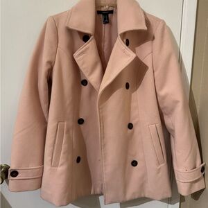 Forever 21 Blush Double-Breasted Pea Coat